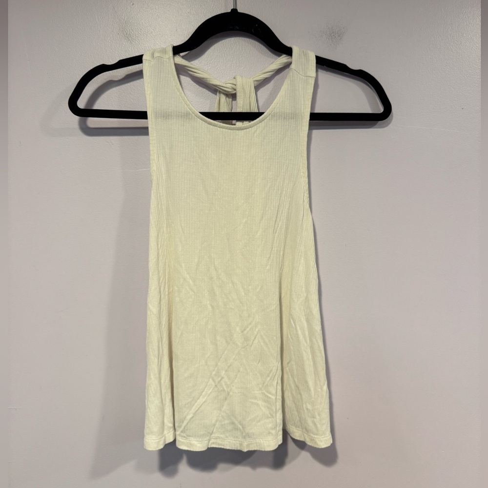 Old Navy White Ribbed Knit Twist Back Tank Top Womens‎ Size XS Sleeveless